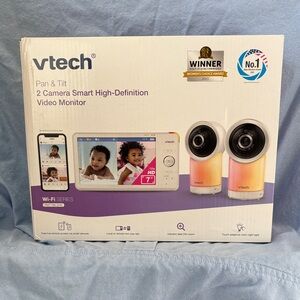 VTech Pan & Tilt 2-Camera Smart HD Video Monitor in Gradient Pink-Orange